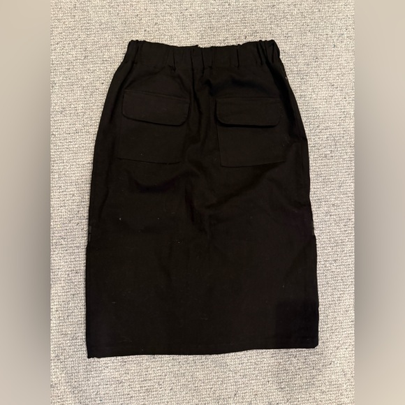 Design Lab Utility Skirt Midi Black Heavy Duty XS Zip - Picture 2 of 4